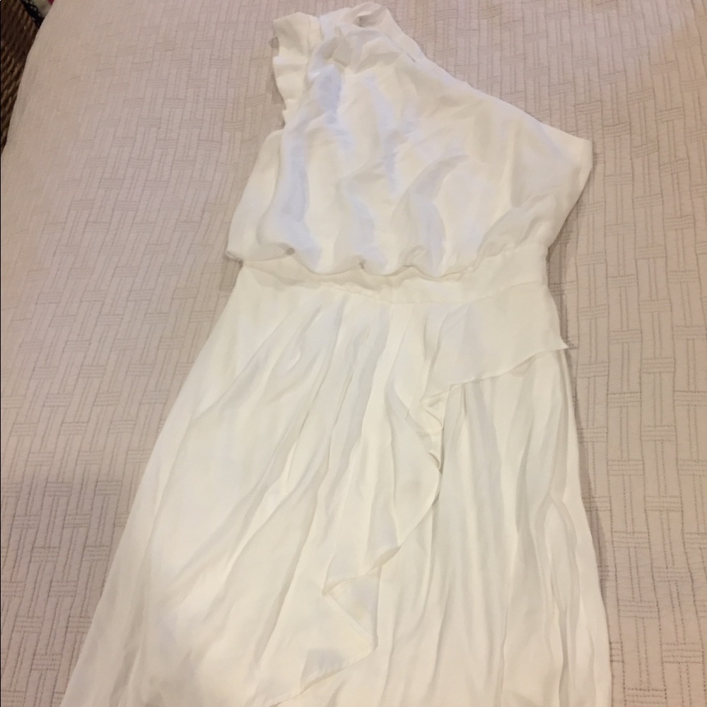 BCBG Generation white one shoulder dress